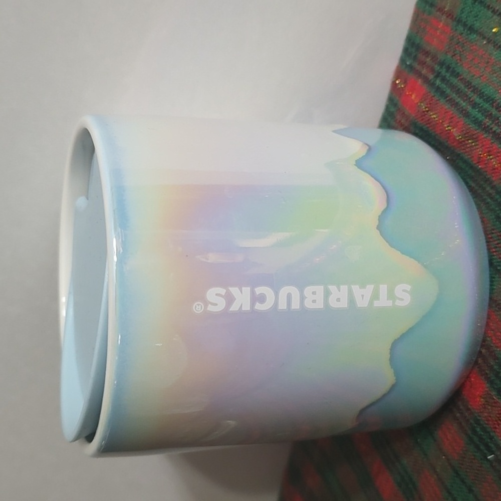 Starbucks 2023 Holiday Iridescent Rainbow Glacier Drip Ceramic Mug Cup